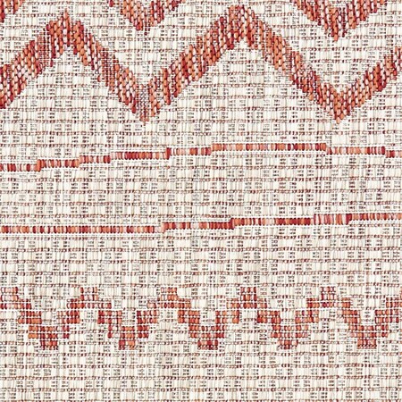 Palacedesigns 8 x 10 ft. Beige & Red Zigzag Indoor & Outdoor Area Rug PA3645177